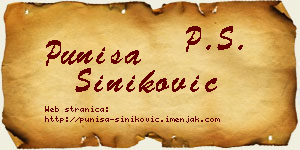 Puniša Šiniković vizit kartica